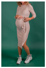 Love2Wait Love2Wait Jurk - knitted met riem -  Sand - C242051 050