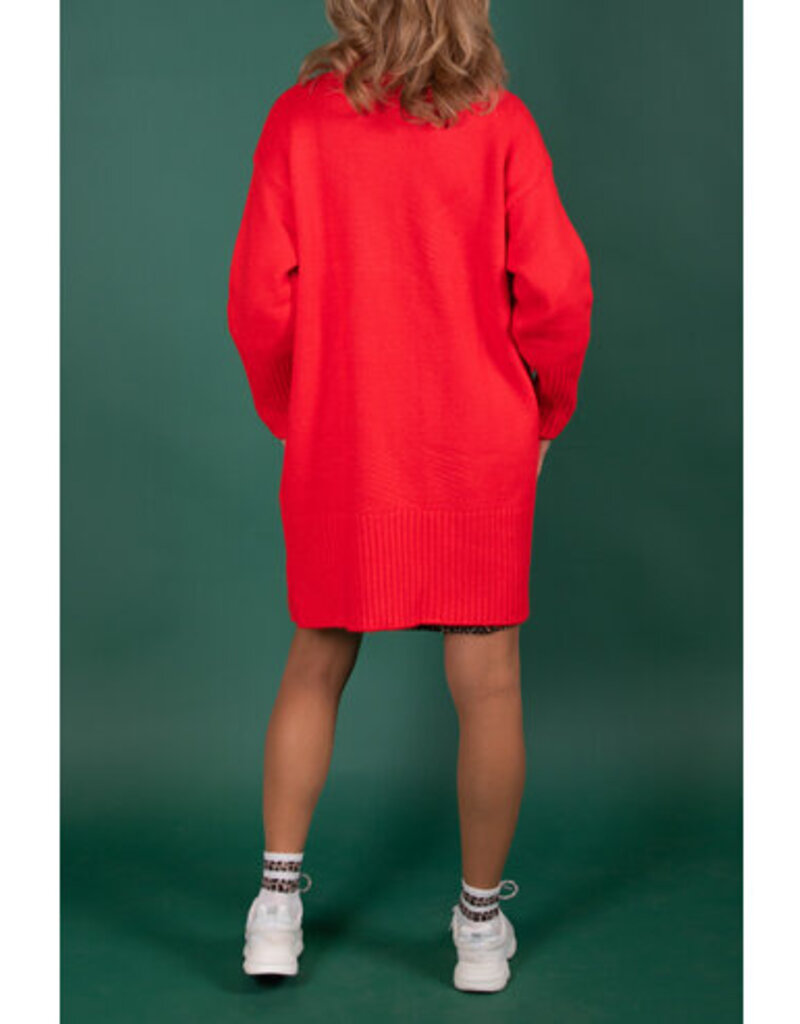 Love2Wait Love2Wait Cardigan Knitted Pockets - Red C242053 012