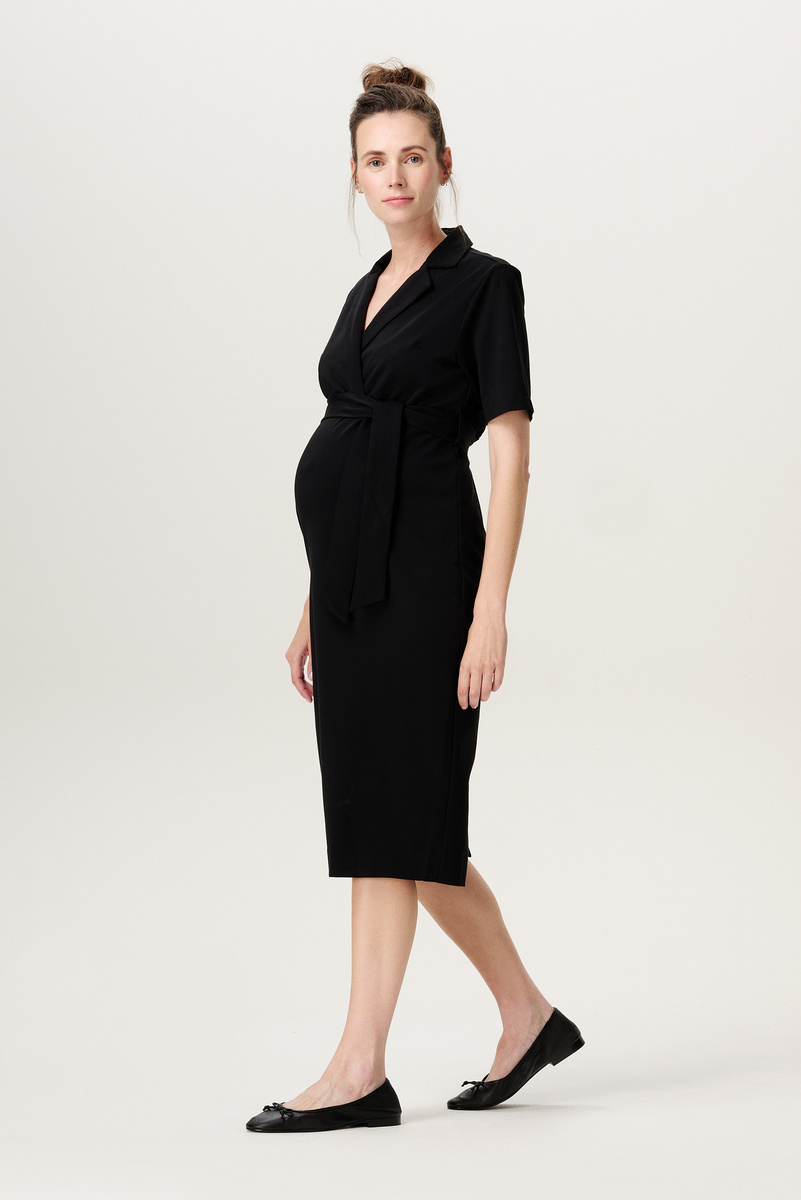 UN-BRAND Kanten zwangerschapsjurk dames zwangere zeemeermin etui jurken met trailing elegante trompetmouwen wit bruiloft maxi-jurk voor fotoshoot, wit, L