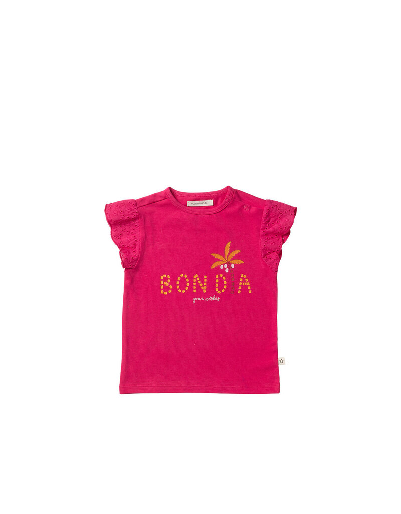 Your Wishes Baby & Peuter kleding Your Wishes T-shirt Bon Dia - front print - sorbet