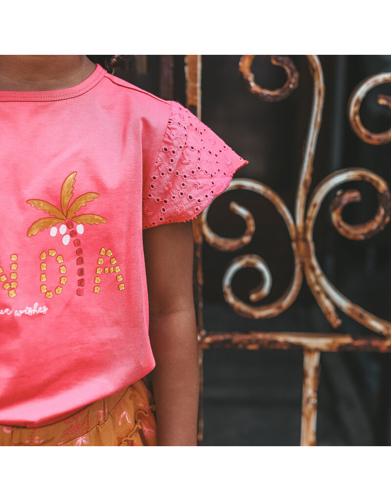 Your Wishes Baby & Peuter kleding Your Wishes T-shirt Bon Dia - front print - sorbet