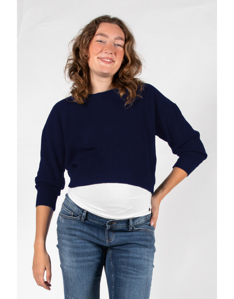 Love2Wait Love2Wait Trui - knit - cropped - Navy B999062 006