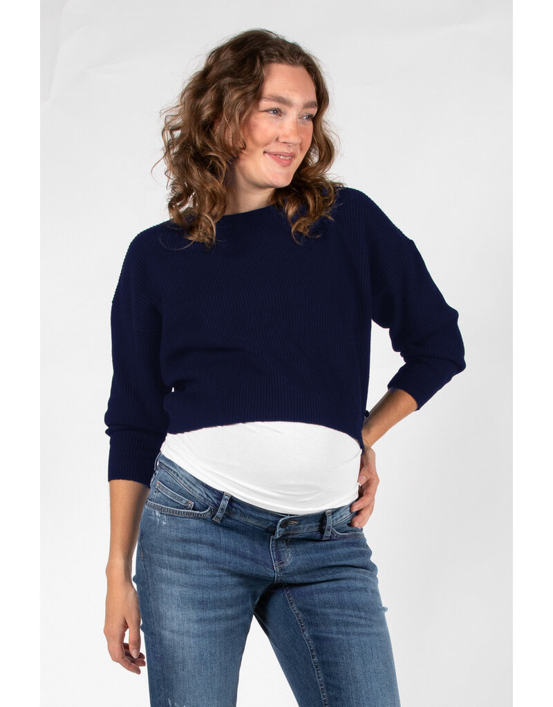 Love2Wait Love2Wait Trui - knit - cropped - Navy B999062 006