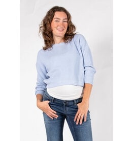 Love2Wait Love2Wait zwangerschapstrui - knit - cropped - blue