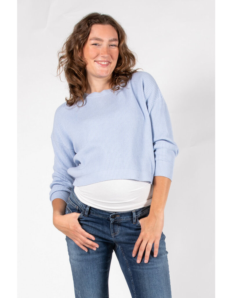 Love2Wait Love2Wait Trui - knit - cropped - Blue -  B999062 005