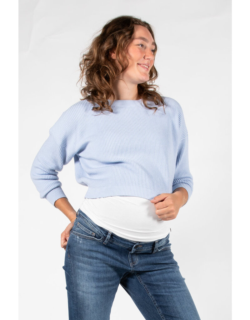 Love2Wait Love2Wait Trui - knit - cropped - Blue -  B999062 005