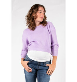 Love2Wait Love2Wait zwangerschapstrui - knit - cropped - Lilac