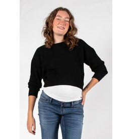 Love2Wait Love2Wait zwangerschapstrui - knit - cropped - Black