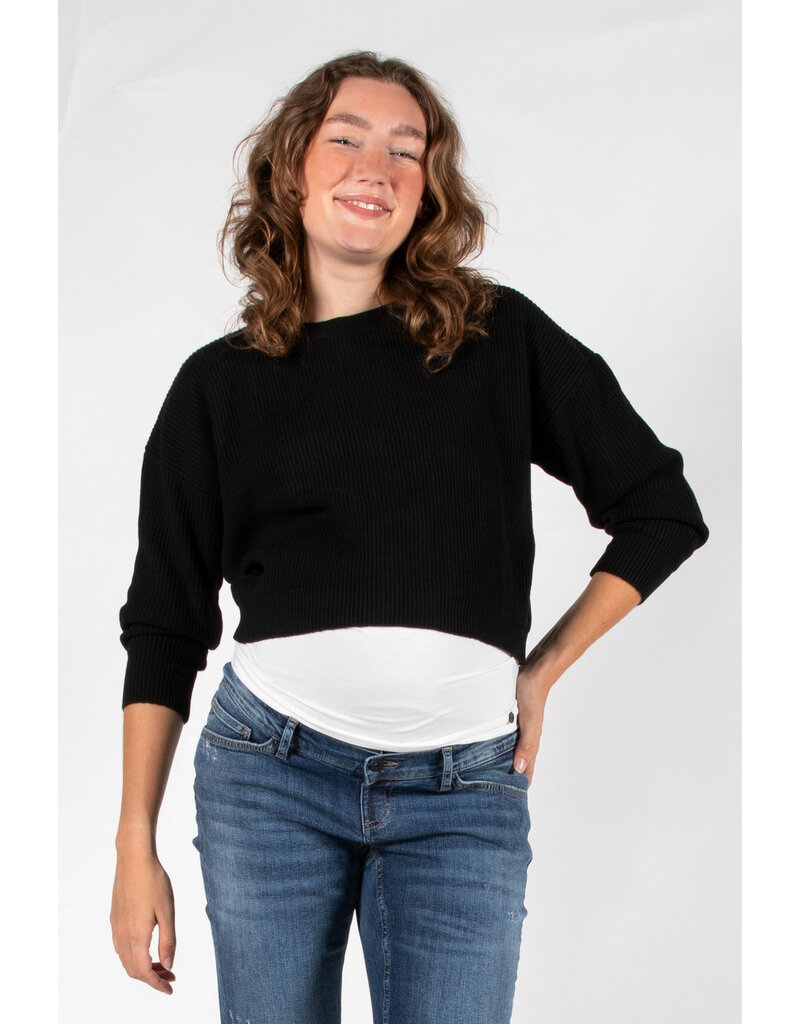 Love2Wait Love2Wait Trui - knit - cropped - black -  B999062 004