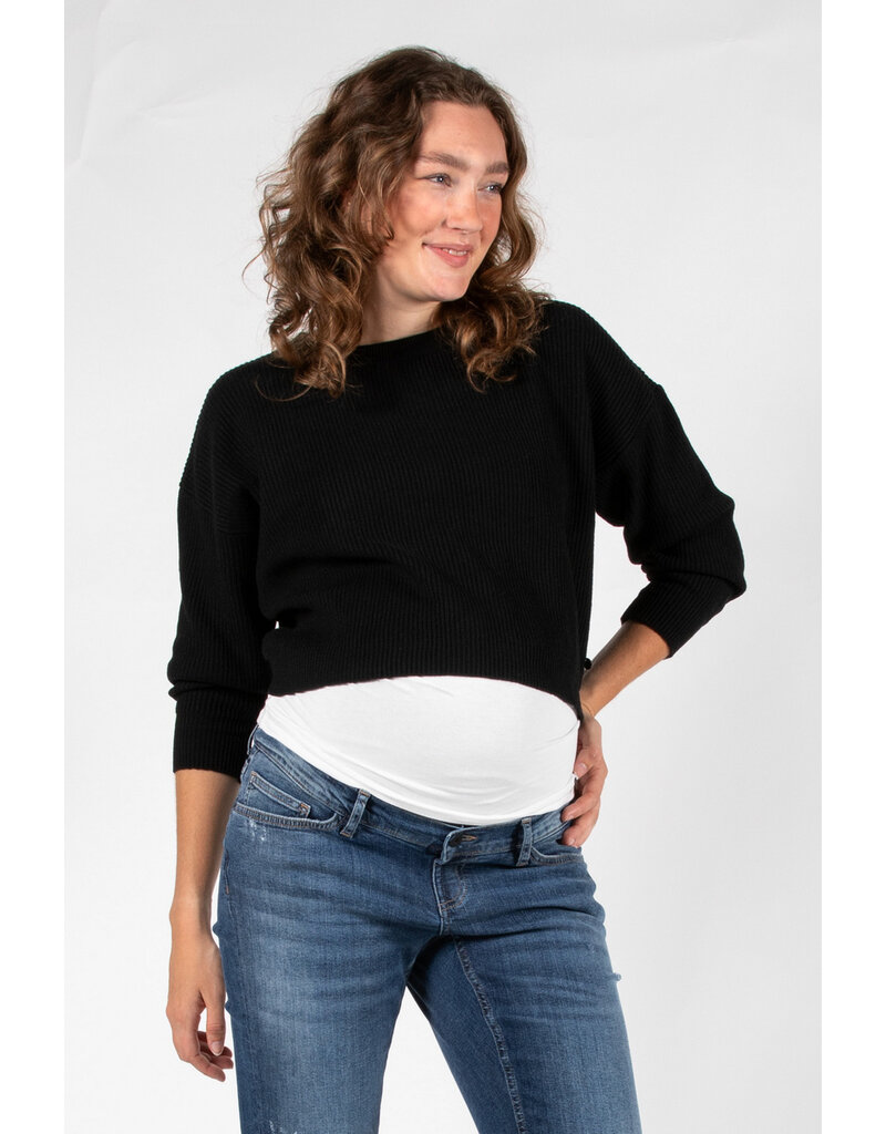 Love2Wait Love2Wait Trui - knit - cropped - black -  B999062 004