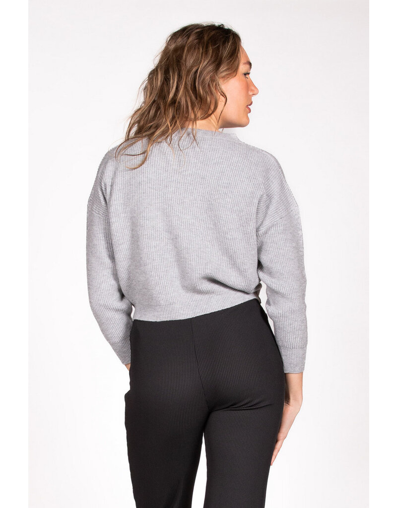 Love2Wait Love2Wait Trui - knit - cropped - grey -  B999062 002