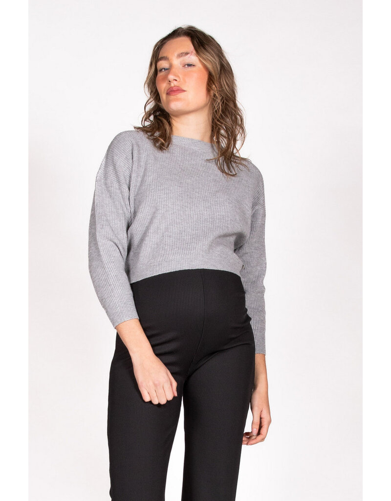 Love2Wait Love2Wait Trui - knit - cropped - grey -  B999062 002