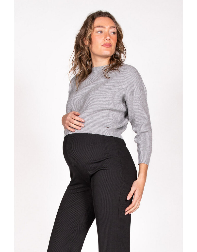 Love2Wait Love2Wait Trui - knit - cropped - grey -  B999062 002