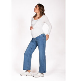 Love2Wait Love2Wait zwangerschapsjeans Julia - Wide Leg - Used Wash