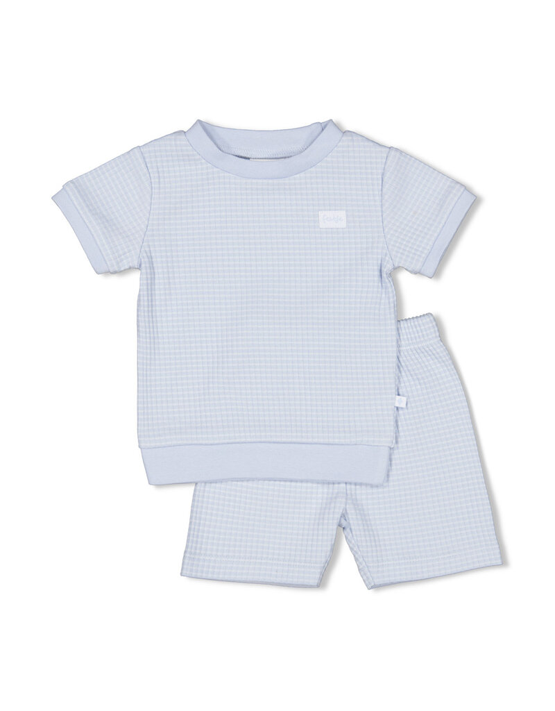 Feetje Baby Feetje Pyjama Shortama Wafel Summer Special - Baby Blue