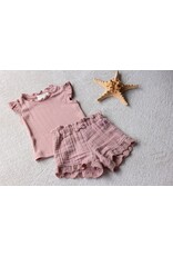 Feetje Baby Feetje T-shirt pointelle rib - Starfish Wishes - Mauve - 51700926