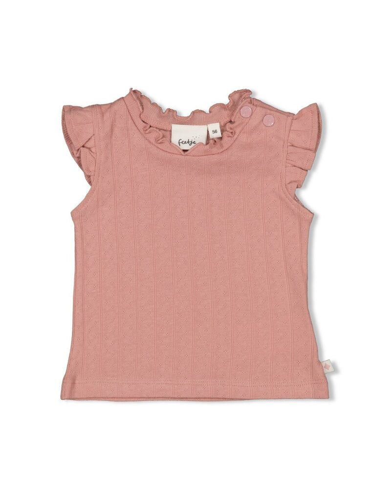 Feetje Baby Feetje T-shirt pointelle rib - Starfish Wishes - Mauve - 51700926