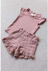 Feetje Baby Feetje T-shirt pointelle rib - Starfish Wishes - Mauve - 51700926