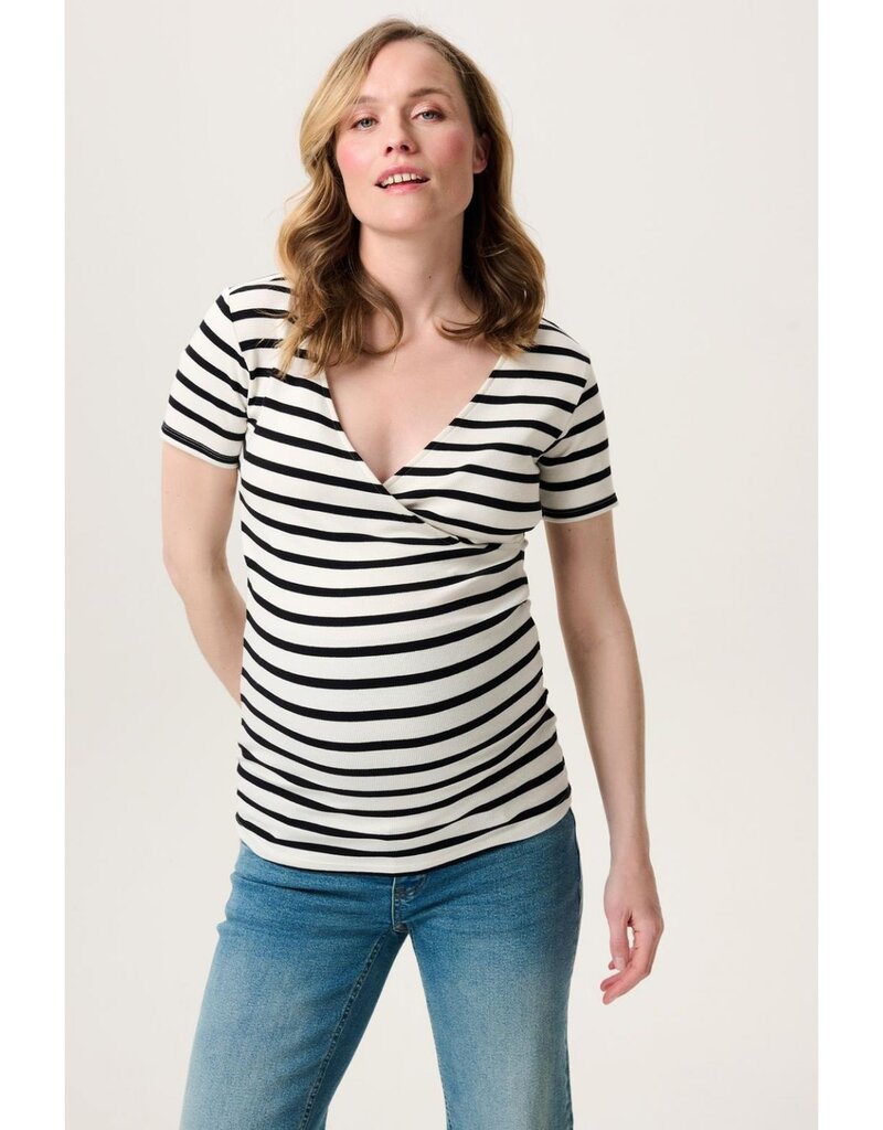 Noppies Noppies shirt - nursing - Sanson - cream gestreept 50N0013 N340
