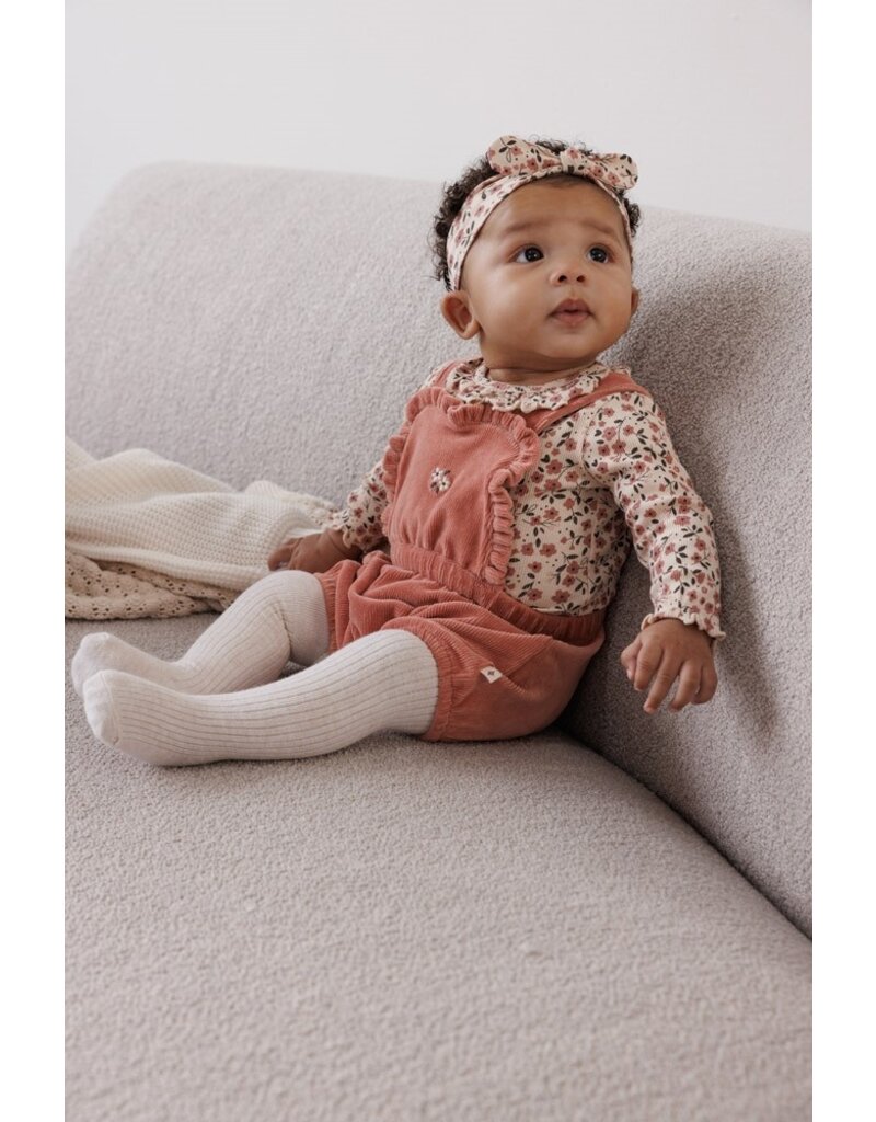 Feetje Baby Feetje - Tuinbroek kort Velours - Woodland Bloom - Mauve - 51100098
