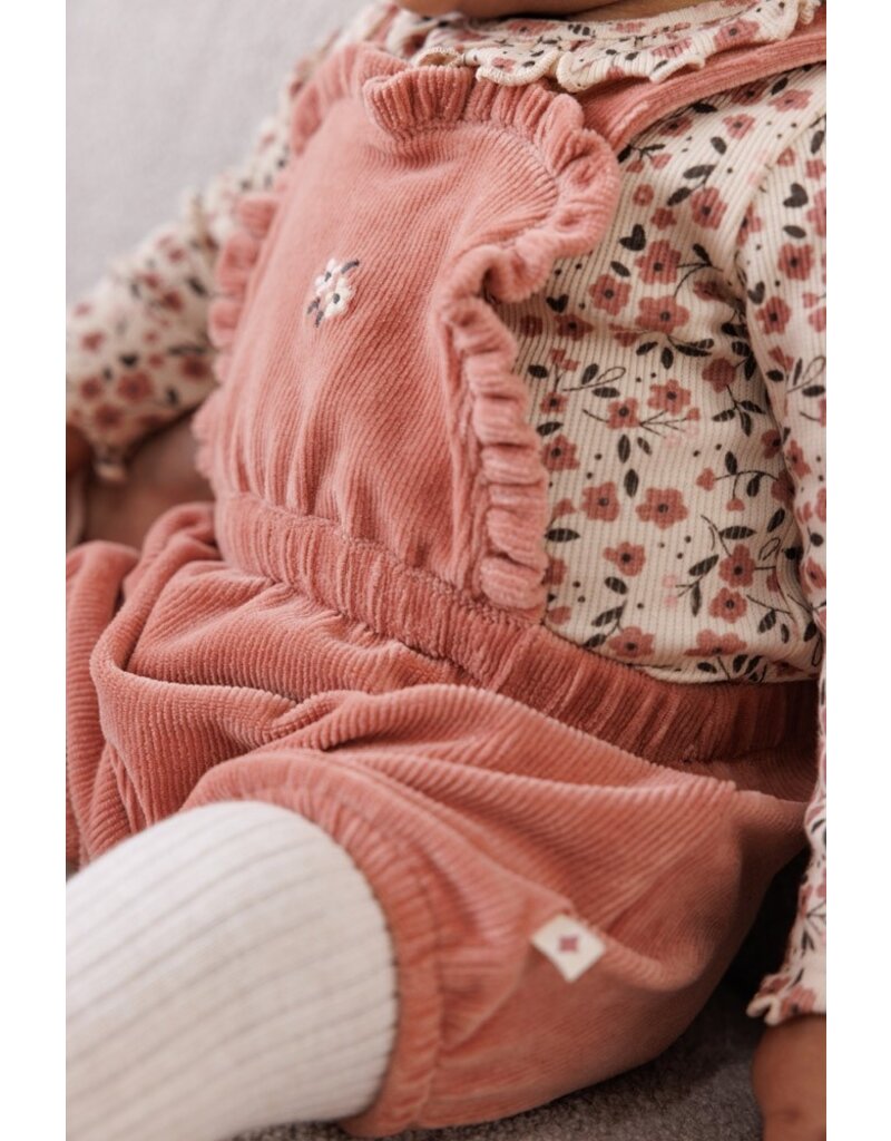 Feetje Baby Feetje - Tuinbroek kort Velours - Woodland Bloom - Mauve - 51100098