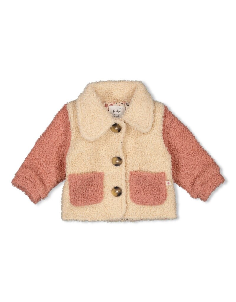 Feetje Baby Feetje Meisje - Jasje Boucle - Woodland Bloom - Offwhite - 51300534