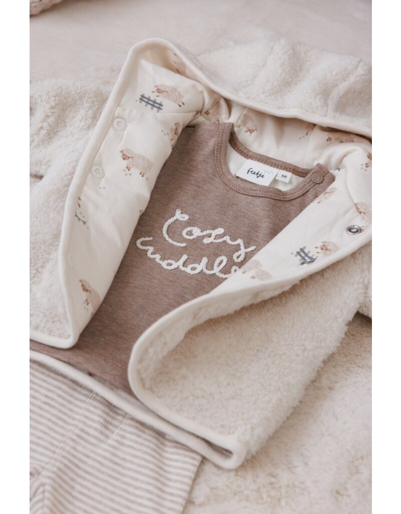 Feetje Baby Feetje Shirt met tekst print - Sleepy Sheepy - bruin - 51602566