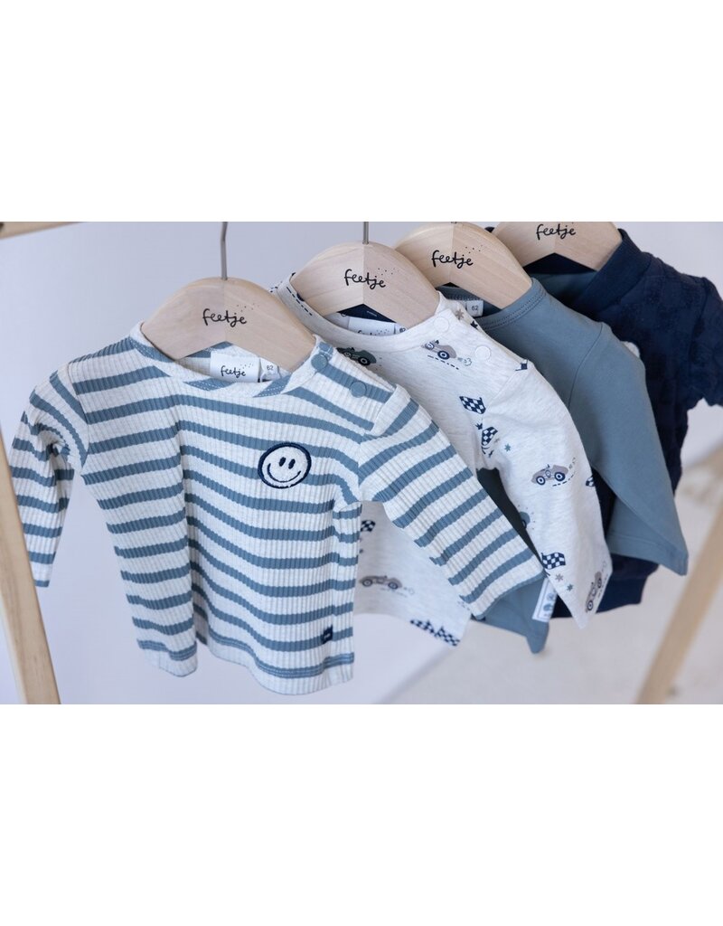 Feetje Baby Feetje Jongen - Shirt rib gestreept - Let's Go - Petrol - 51602574