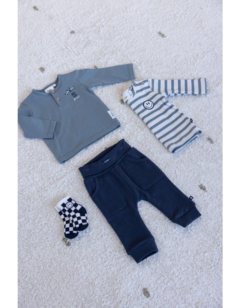 Feetje Baby Feetje Jongen - Shirt rib gestreept - Let's Go - Petrol - 51602574