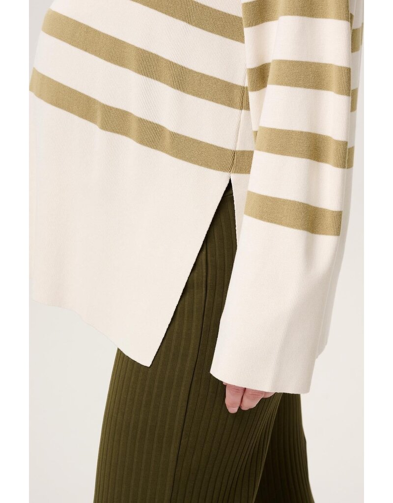 Noppies Noppies Sweater Skive - gestreept khaki- 5060212 N391