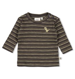 Feetje Baby Feetje Jongen - Shirt rib gestreept - Rawrsome - antraciet