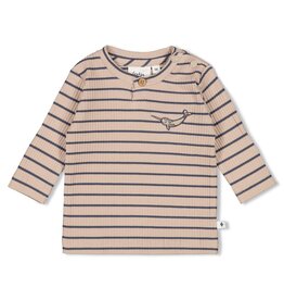 Feetje Baby Feetje Jongen - Shirt rib gestreept - Narwal - Taupe