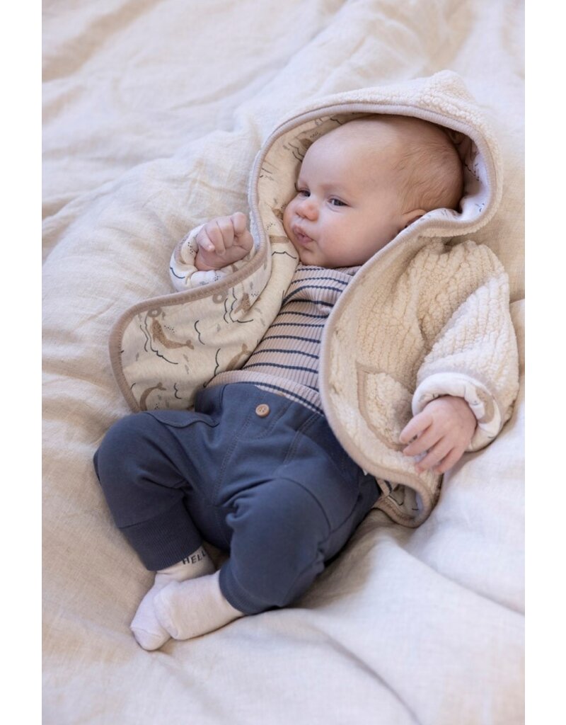 Feetje Baby Feetje Jongen - Bouclé omkeerbaar jasje met capuchon - Narwal - 51800351