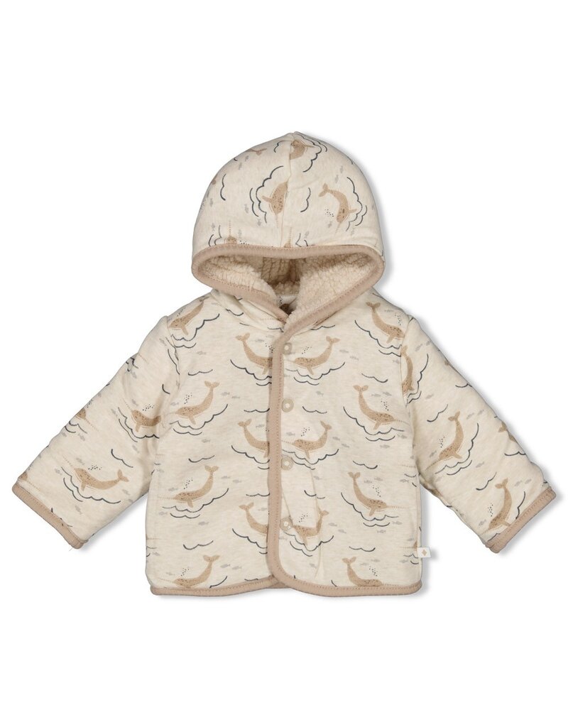 Feetje Baby Feetje Jongen - Bouclé omkeerbaar jasje met capuchon - Narwal - 51800351