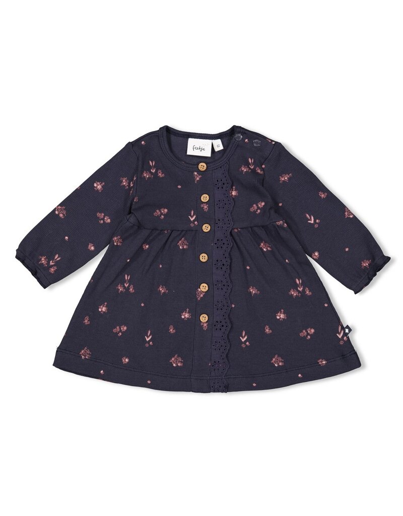 Feetje Baby Feetje Meisje - Jurk rib AOP - Swanlake - Marine - 51400564