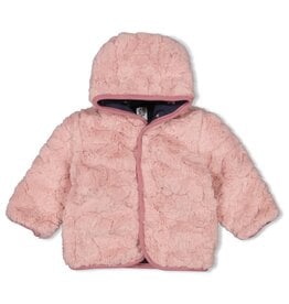 Feetje Baby Feetje Omkeerbaar fake fur jasje met capuchon - Swanlake - roze
