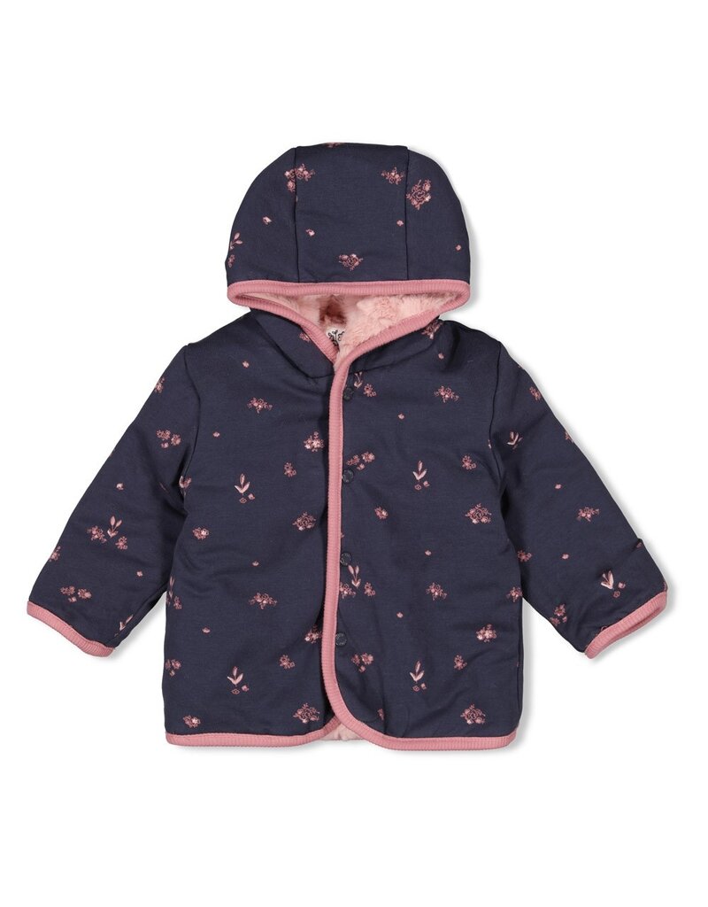 Feetje Baby Feetje Omkeerbaar fake fur jasje met capuchon - Swanlake - 51800355