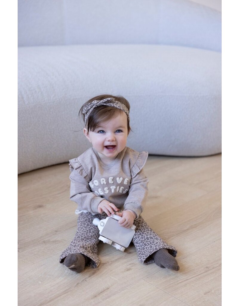 Feetje Baby Feetje Meisje - Flare broek AOP - Better Together - Taupe 52202447