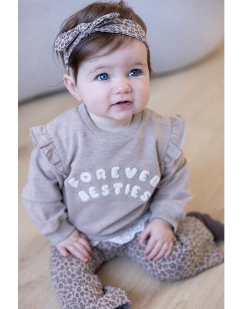 Feetje Baby Feetje Meisje - Flare broek AOP - Better Together - Taupe 52202447
