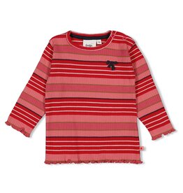 Feetje Baby Feetje Meisje - Shirt rib gestreept - Queen of Hearts - Roze