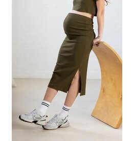 Noppies Noppies - zwangerschapsrok Herlev- twin rib - Dark Olive