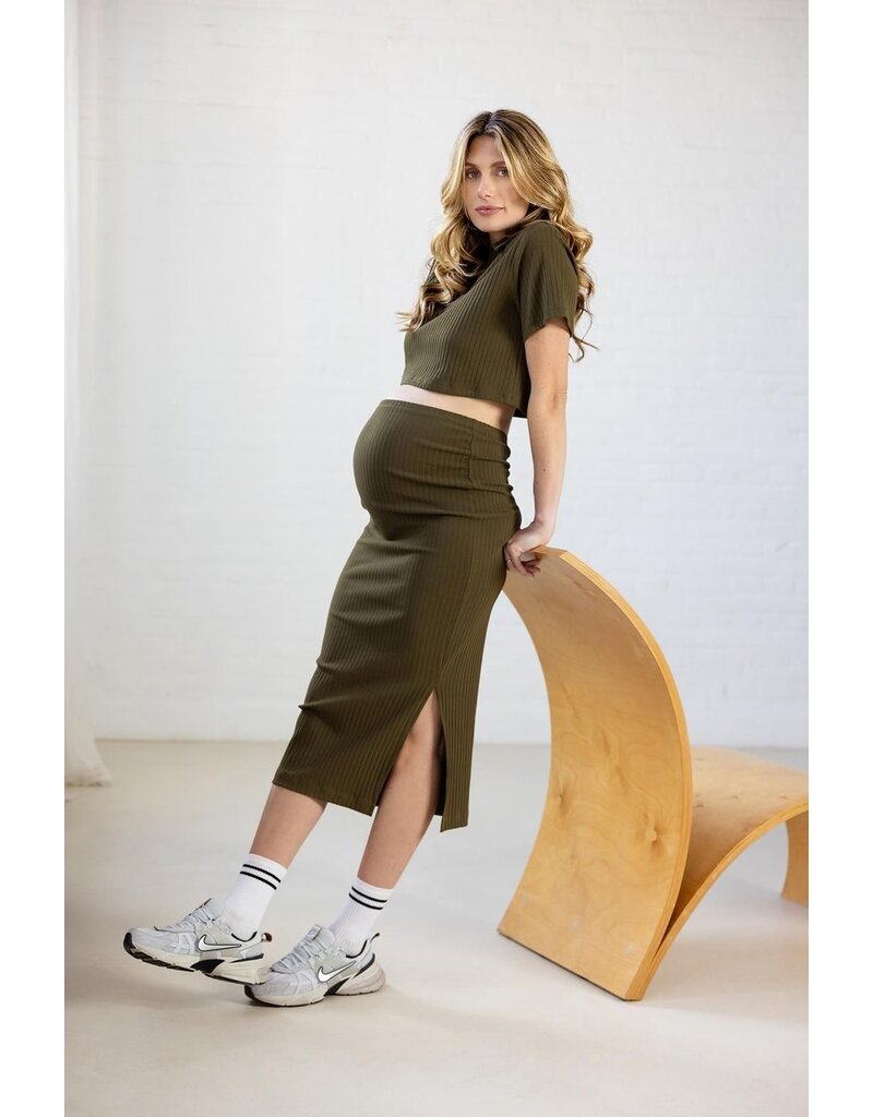 Noppies Noppies Skirt Herlev - twin rib - Dark Olive - 5061113 P981