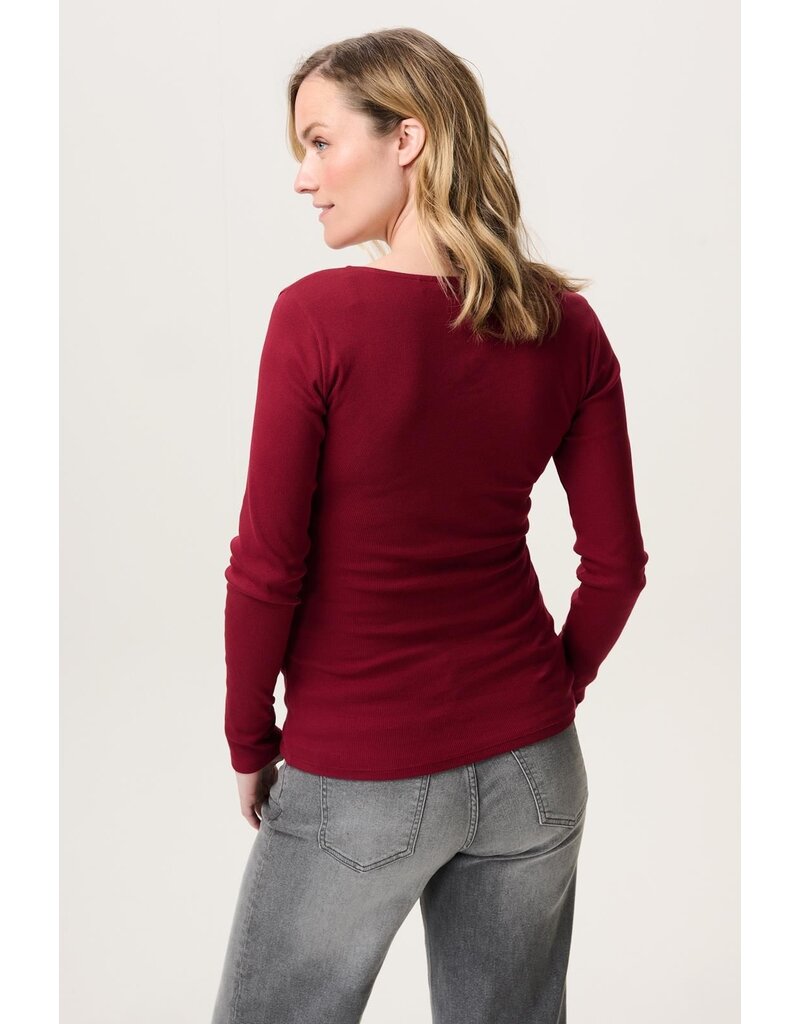 Noppies Noppies zwangerschap & voeding-shirt - Sara  tibetan rood 5070016 N260