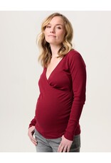 Noppies Noppies zwangerschap & voeding-shirt - Sara  tibetan rood 5070016 N260