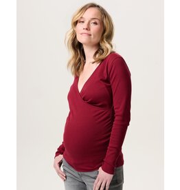 Noppies Noppies zwangerschap & voeding-shirt - Sara  tibetan rood
