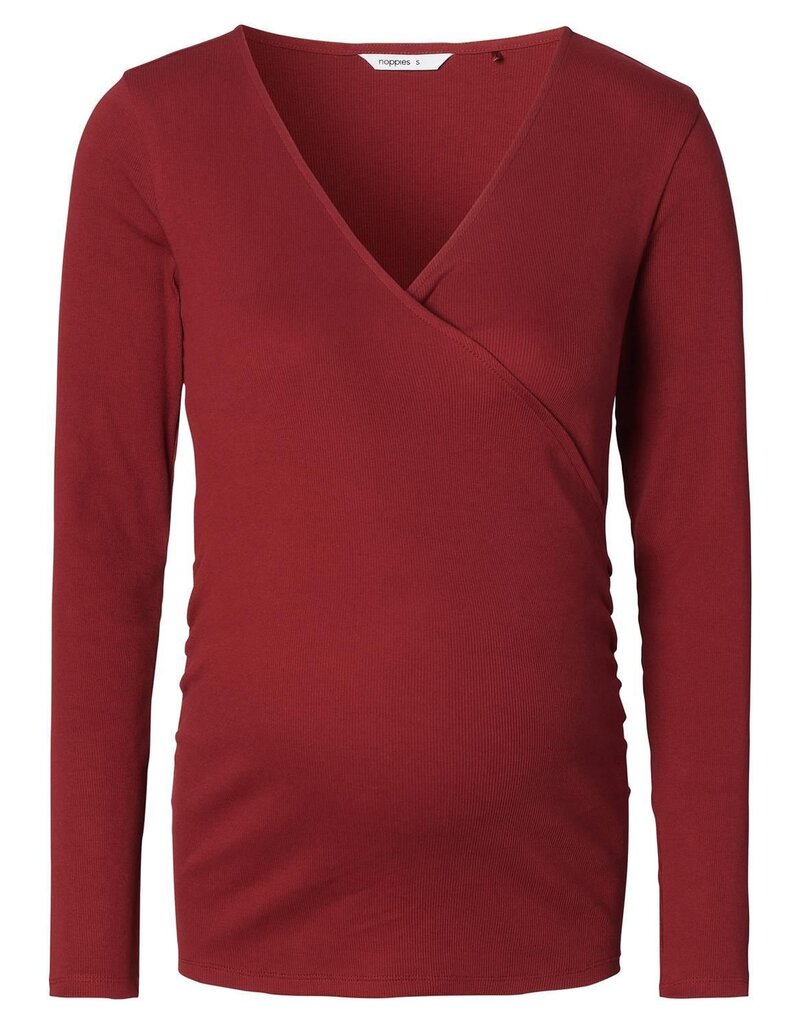 Noppies Noppies zwangerschap & voeding-shirt - Sara  tibetan rood 5070016 N260