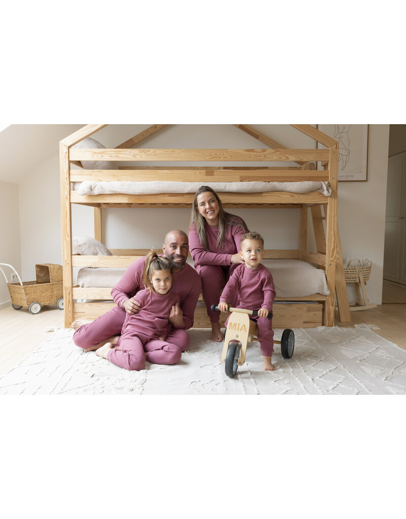 Feetje Baby Feetje Pyjama Family Edition Wafel - Volwassen - Berry