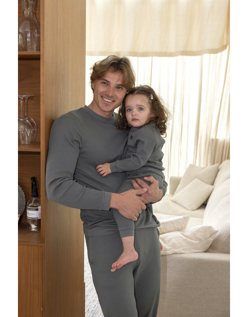 Feetje Baby Feetje Pyjama Family Edition Wafel - Volwassen - Zeegroen