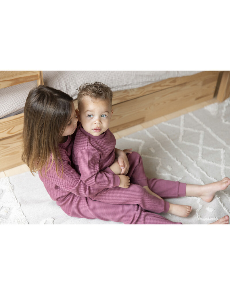 Feetje Baby Feetje Pyjama Family Edition Wafel - kind - Berry rood