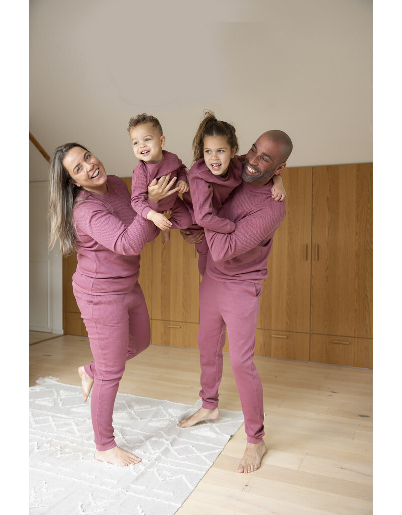 Feetje Baby Feetje Pyjama Family Edition Wafel - kind - Berry rood